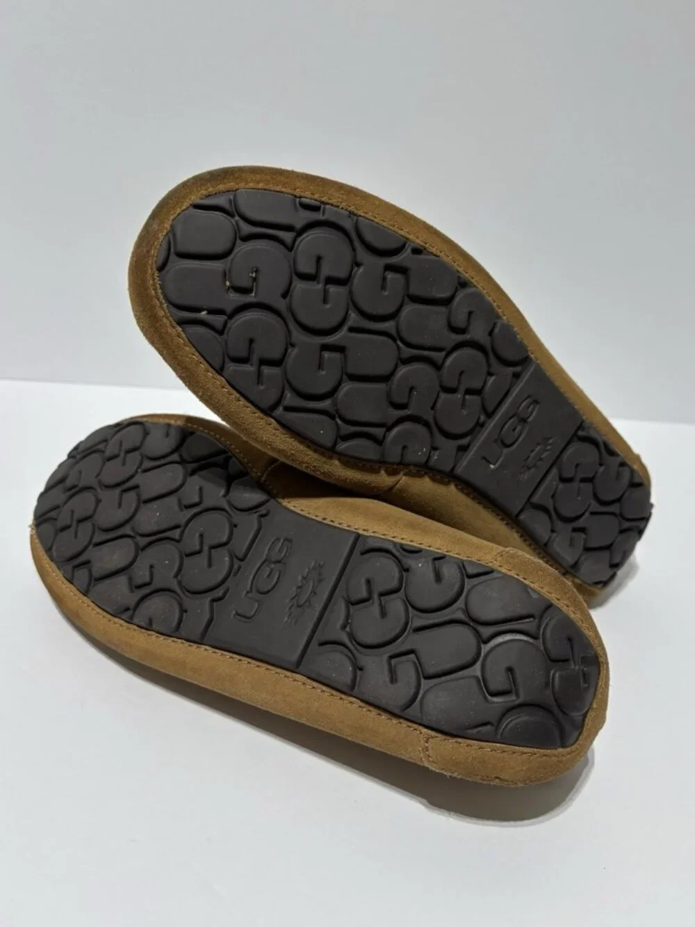UGG Men’s Olsen Moccasin Chestnut Suede Slippers, Size 9 M
